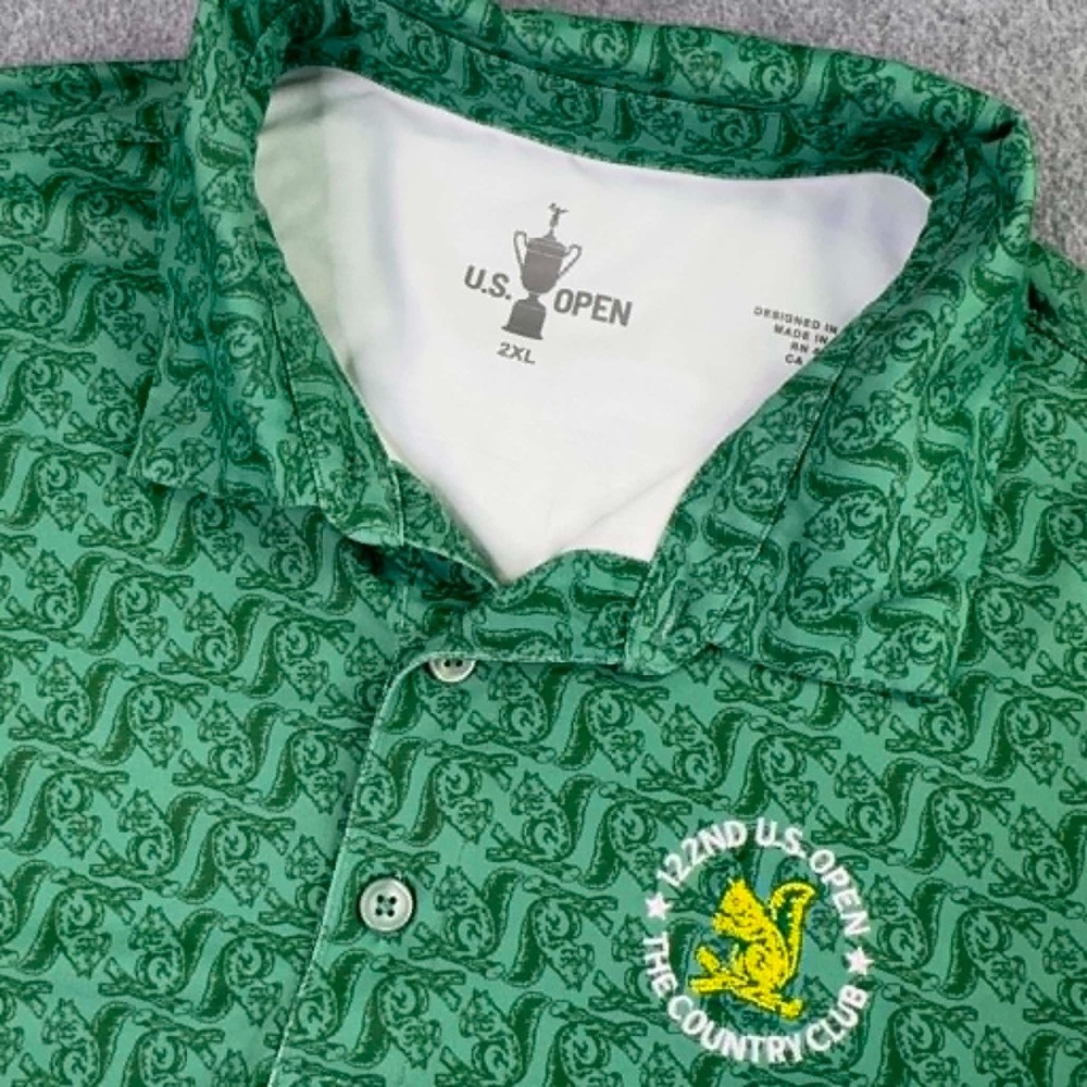 122nd U.S. Open The Country Club Golf Polo Shirt Men's XXL Green All Over Print